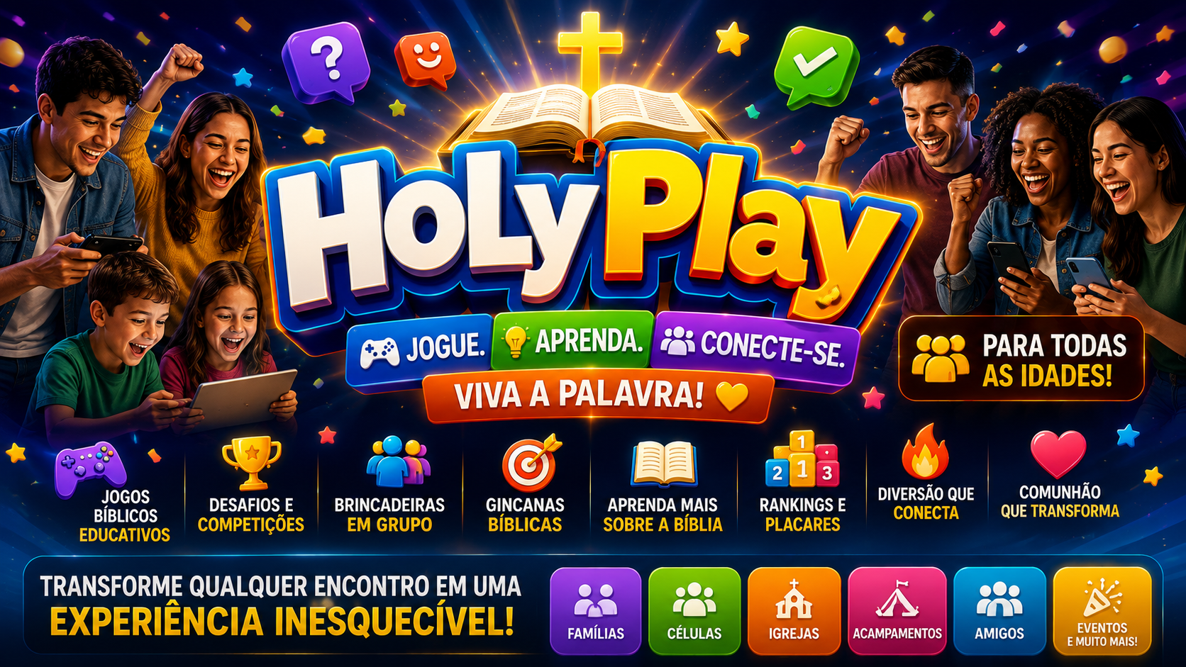 Cabeçalho de HolyPlay